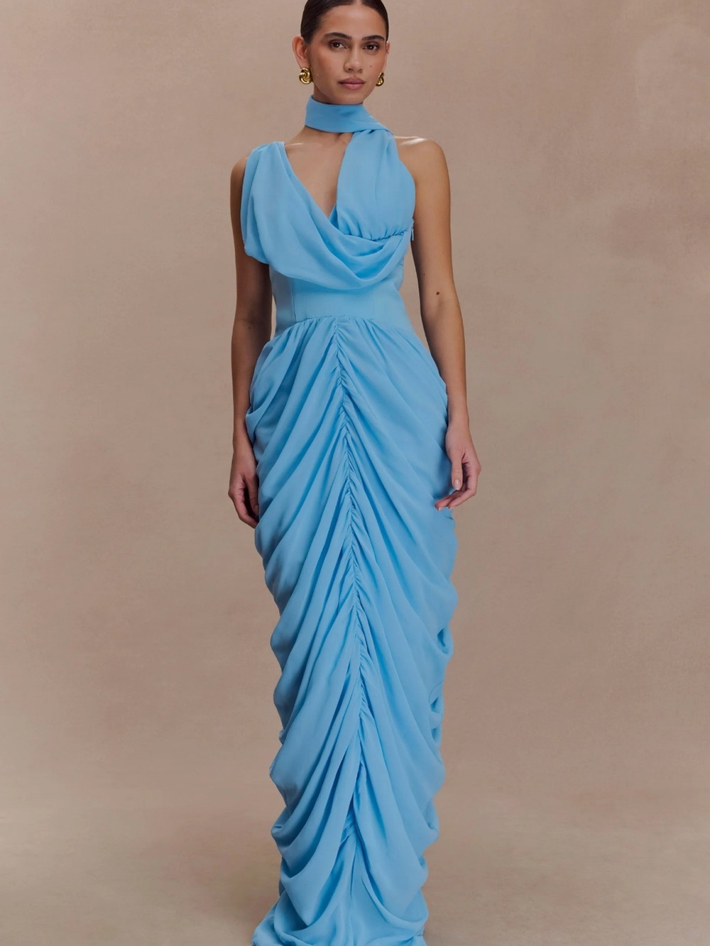 Meshki Alex Chiffon Maxi Dress - Blue